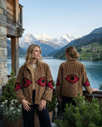 Brown Evil Eye Velvet Jacket