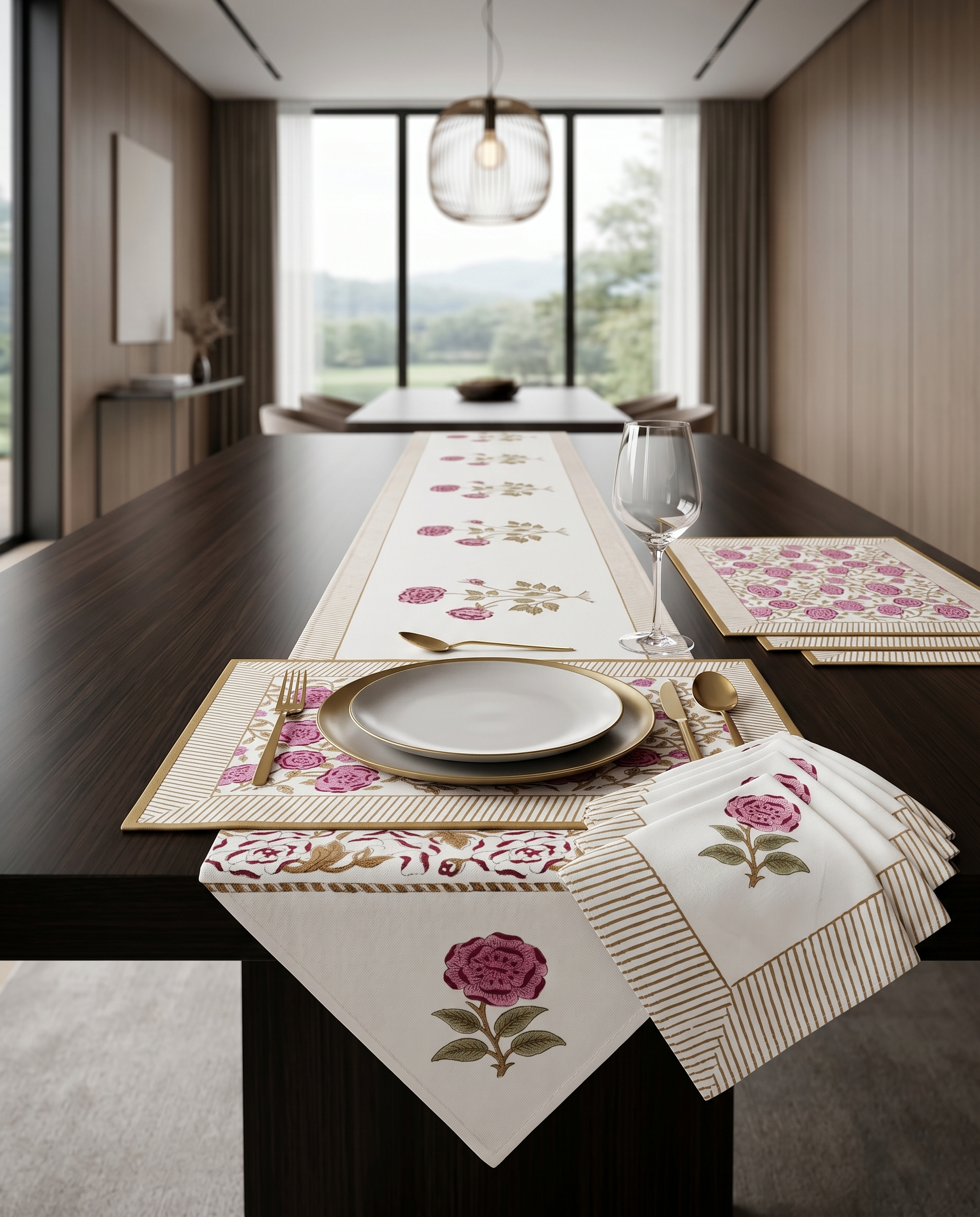 Pink Rose Essgruppe (6-teilig)