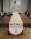 Pink Vine Table Runner with Tassels