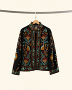 Black Embroidered Velvet Jacket