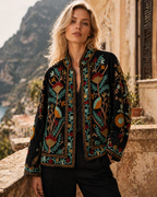 Black Embroidered Velvet Jacket