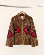 Brown Evil Eye Velvet Jacket