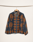 Grey Embroidered Velvet Jacket