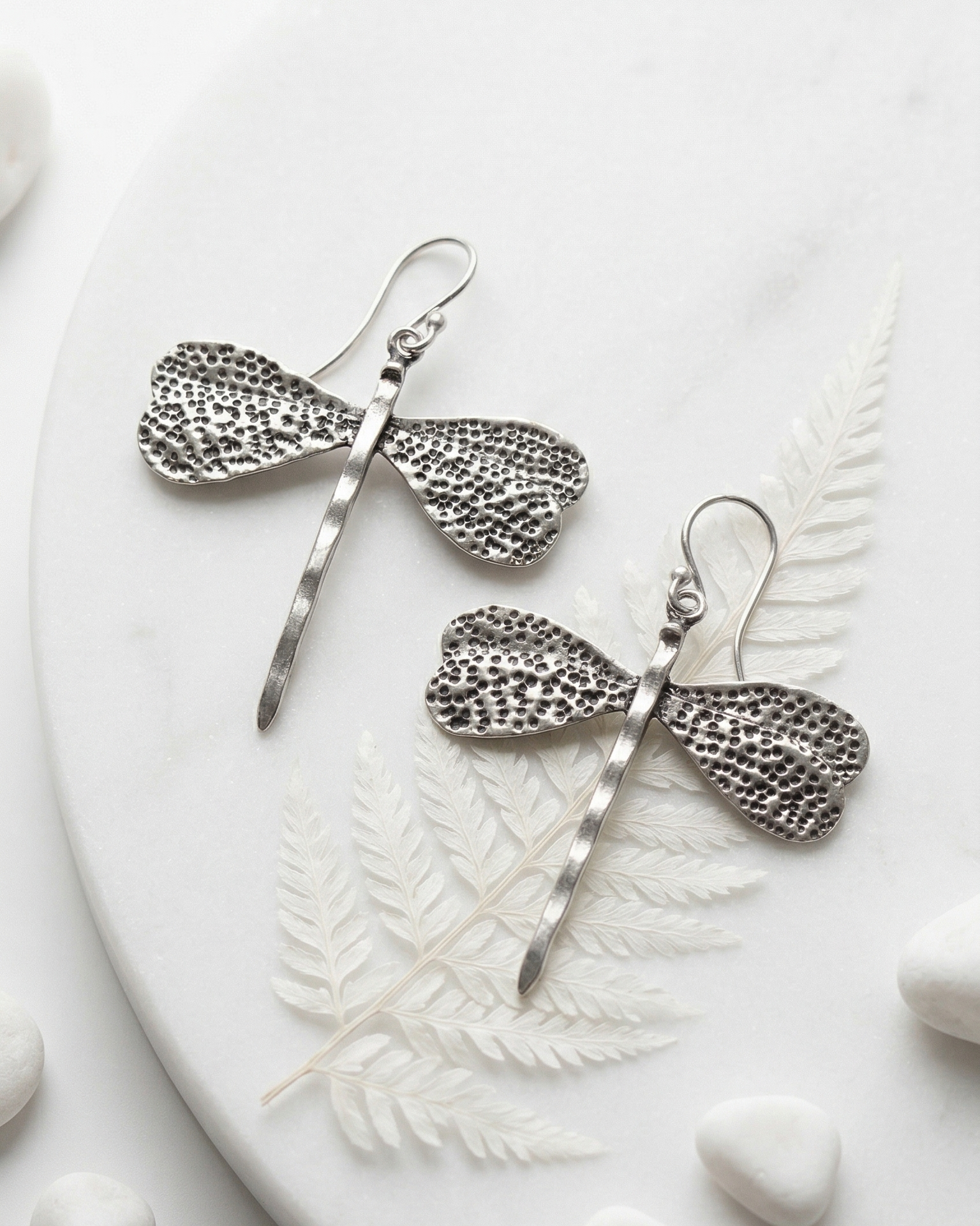 Silver Dragonfly Earrings