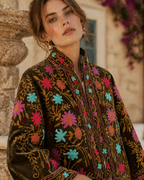 Green Embroidered Velvet Jacket