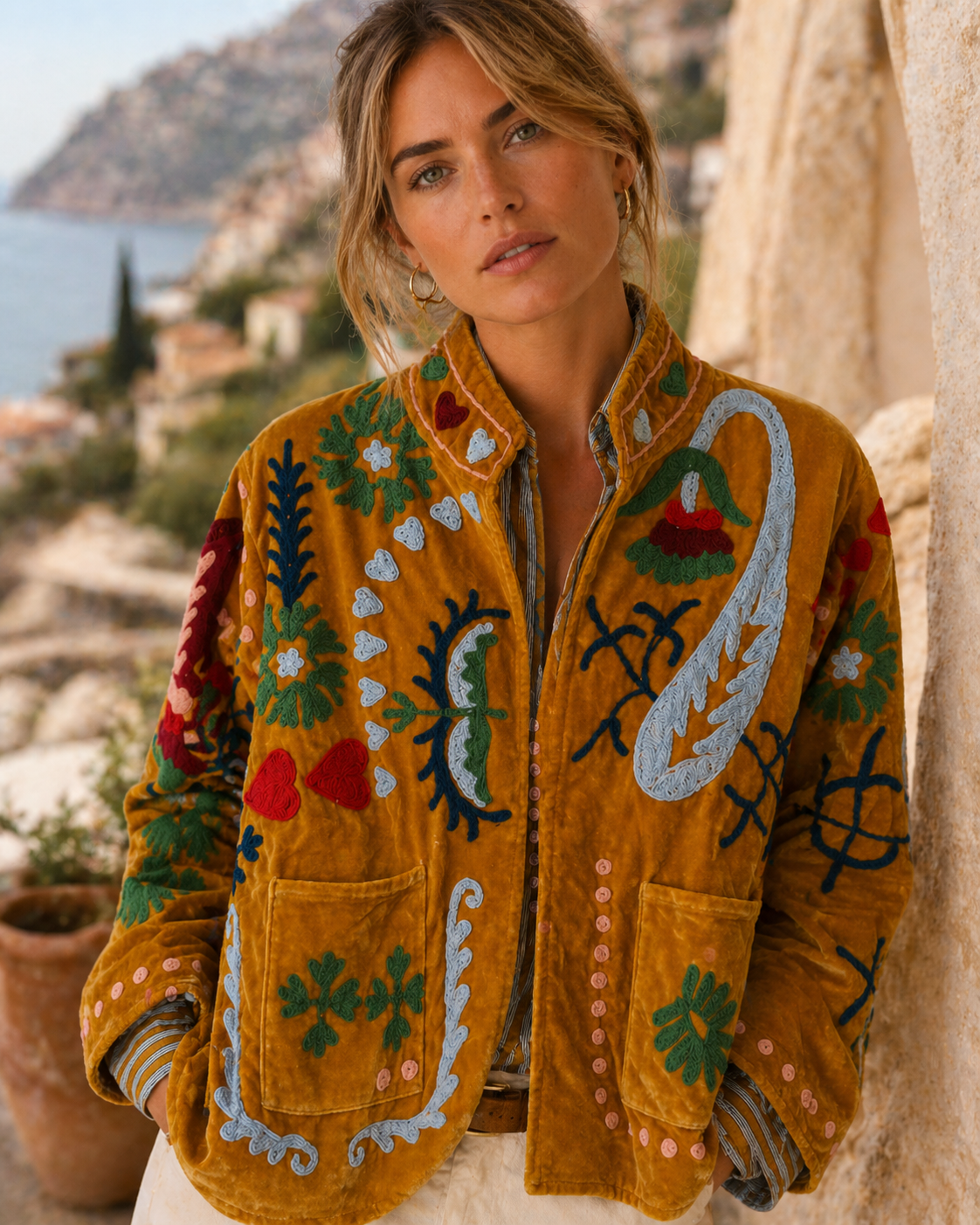 Yellow Love Velvet Jacket